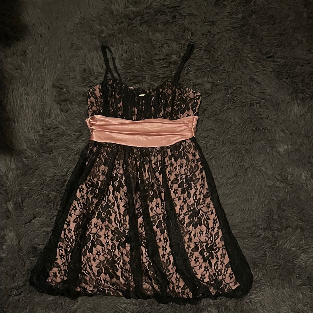 Speechless Black and Pink Lace Dress